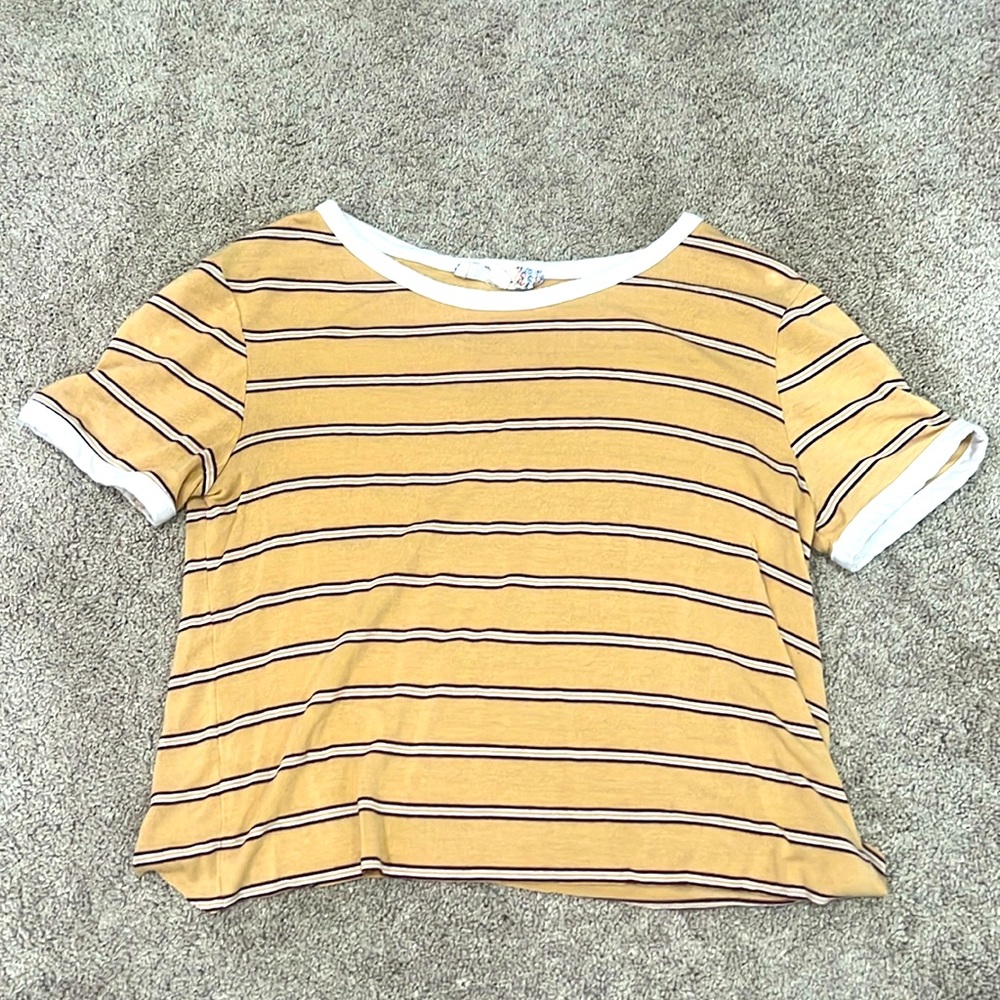 Yellow striped size XS crop top.